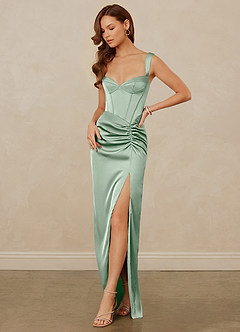 Christian Siriano Bridal for Azazie 1017 Brautjungfernkleider Etui Herzausschnitt Stretch-Satin Kleid Agave image4