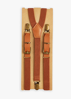 front Matching Matte Satin Pre-Tied Bow Tie & Suspenders Set