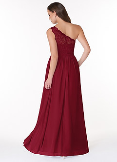 Azazie Demi Bridesmaid Dresses A-Line One Shoulder Chiffon Floor-Length Dress image2