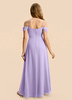 Azazie Lilly Junior Lilac A-Line Pleated Chiffon Dress image2