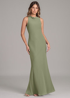 Azazie Allettie Bridesmaid Dresses Pistachio Mermaid Chiffon Dress image6