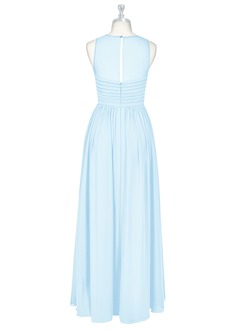 Azazie Nina Bridesmaid Dresses Sky Blue A-Line Pleated Chiffon Dress image7