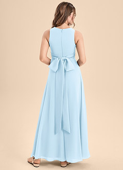 Azazie Lilenne Junior Sky Blue A-Line Bow Chiffon Dress image2