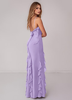 Azazie Malia Bridesmaid Dresses Lilac Sheath Ruched Chiffon Dress image5