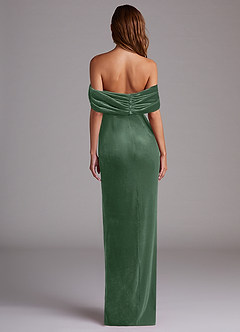 Azazie Shay Bridesmaid Dresses Eucalyptus Sheath Off the Shoulder Velvet Convertible Dress image3