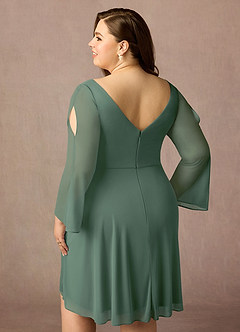 Azazie Teraso Mother of the Bride Dresses Eucalyptus A-Line Pleated Mesh Dress image15