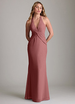 Azazie Valerie Bridesmaid Dresses Amethyst Mermaid Pleated Chiffon Dress image3