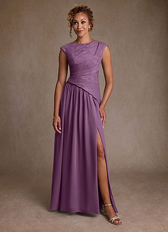 Azazie Kalleen vestidos de madre de la novia Vestido de Glicinia de Gasa de Corte en A con Plisado image5