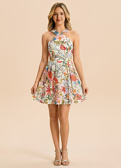 front Azazie Elsie Junior Formal Dress