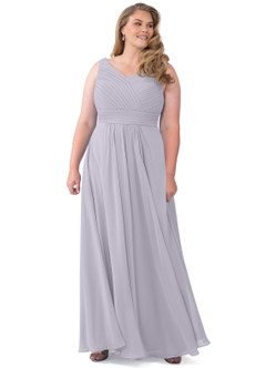 Azazie Pierrette Bridesmaid Dresses Fog A-Line Pleated Chiffon Dress image9