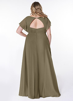 Azazie Rylee Bridesmaid Dresses Willow Green A-Line Pleated Chiffon Dress image7