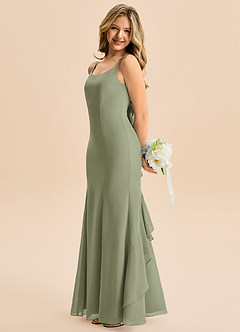 Azazie Lioren Junior Robe Sirène en Mousseline de soie Arc Pistache image2