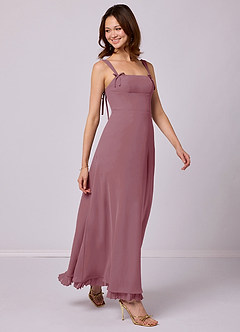 Barbie ♥ Azazie Final Sale Vintage Mauve A-Line Pleated Chiffon Dress image1