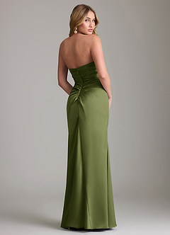 Azazie Lucille Bridesmaid Dresses Olive Mermaid Strapless Stretch Satin Convertible Dress image2