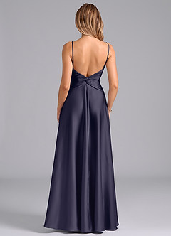 Azazie Elita Bridesmaid Dresses Stormy A-Line Pleated Stretch Satin Dress image5