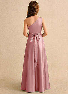 Azazie Puddles Girls Formal Flower Girl Klänningar Klänning A-Line i Stretch Satin One-shoulder image2