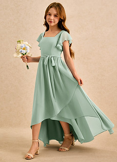 Azazie Milly Girls Formal Flower Girl Klänningar Klä A-Line i Chiffong Plisserad image6