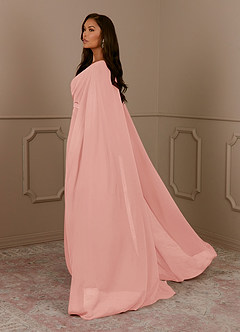 Azazie Isa Mother of the Bride Dresses Rosette A-Line V-Neck Pleated Chiffon Dress image3