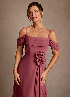 Azazie Amherst Abiti per la Madre della Sposa Abito A-Line in Chiffon a Spalla Scoperta Merlot image5