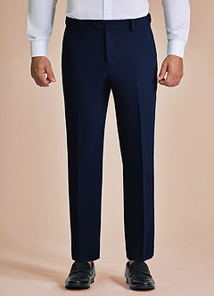 front James Blue Structured Stretch Dress Pants