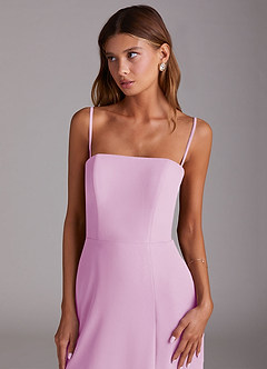 Azazie Wren Bridesmaid Dresses Candy Pink A-Line Side Slit Chiffon Convertible Dress image6