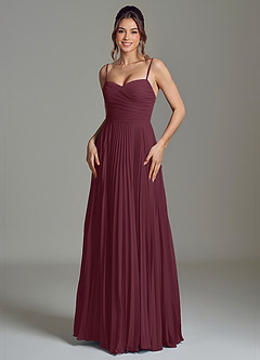 Azazie Catie Bridesmaid Dresses Cabernet A-Line Sweetheart Neckline Chiffon Dress image1