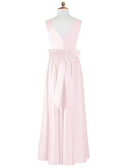 Azazie Hathaway Vestido de Rosa Rubor de Satin Mate de Acampanado con Lazo image8