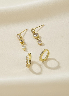 Boucles D'oreilles Pendantes Strass - Modèle EAR-501 - Cristal Clair - Fait Main