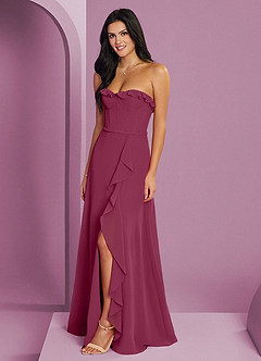 Barbie ♥ Azazie 신부 들러리 드레스 러플 스위트하트 코르셋 쉬폰 A라인 드레스 image1