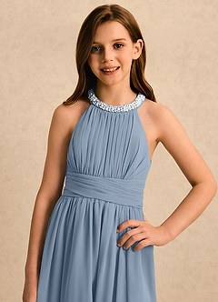 Azazie Aria Girls Formal Flower Girl Klänningar Klänning A-Line i Chiffong Plisserad image4