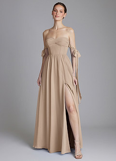 Azazie Ayanna Suknie dla druhen Linia A Zza ramienia Szyfon Do ziemi Sukienka image6