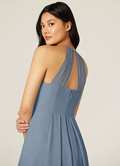Azazie Sarah Bridesmaid Dresses Twilight Empire Pleated Chiffon Dress image7