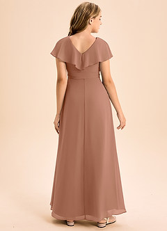 Azazie Lainey Junior Bronzer A-Line with Pockets Chiffon Dress image2