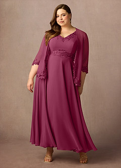 Azazie Devana Mother of the Bride Dresses Mulberry A-Line Sequins Chiffon Dress image6