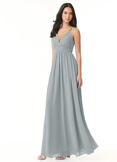 Azazie Rowena Bridesmaid Dresses A-Line Pleated Chiffon Floor-Length Dress image3