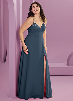 Barbie ♥ Azazie Bridesmaid Dresses Neptune A-Line with Pockets Chiffon Dress image3