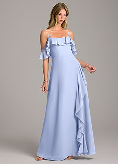 Azazie Aubrie Jurken voor thuis passen Jurk van Chiffon met A-Lijn Off the Shoulder Eucalyptus image1