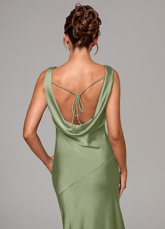 Azazie Rylina Bridesmaid Dresses Pistachio Mermaid Stretch Satin Dress image2