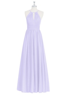 Azazie Cherish Bridesmaid Dresses Lilac A-Line Pleated Chiffon Dress image6