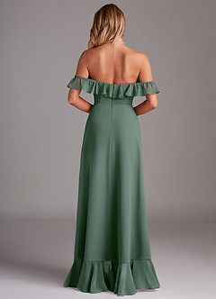 Azazie Lyra Bridesmaid Dresses Eucalyptus A-Line Chiffon Convertible Dress image7