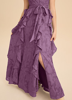 Azazie Peyton Junior Wisteria A-Line Pleated Floral Burnout Dress image8