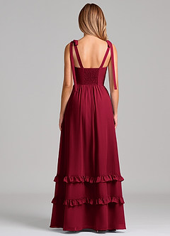 Azazie Anastacia Bridesmaid Dresses Burgundy A-Line Sweetheart Neckline Chiffon Dress image2