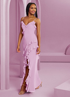 Barbie ♥ Azazie Abiti da Damigella Abito Tubino in Chiffon Rosa Confetto image7