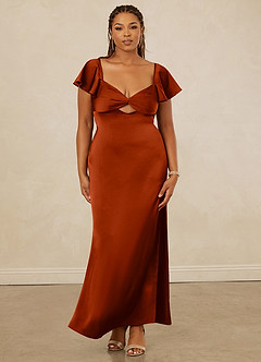 Christian Siriano Bridal for Azazie 1005 Brautjungfernkleider Etui Herzausschnitt Stretch-Satin Kleid Paprika image11