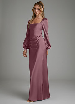 Azazie Brianna Bridesmaid Dresses Amethyst Mermaid Corset Stretch Satin Dress image5