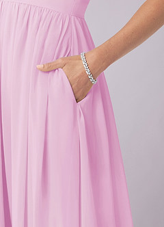 Barbie ♥ Azazie Brautjungfernkleider A-Linie Korsett Chiffon Kleid Bonbonrosa image8