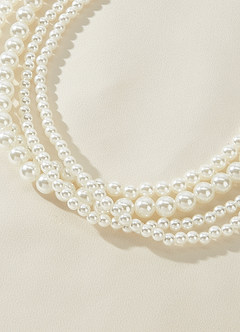 front Multi-Strand Pearl Toggle Necklace