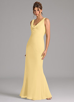 Azazie Rylina Bridesmaid Dresses Butter Mermaid Pleated Chiffon Dress image5