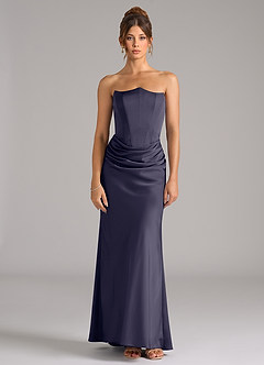 Azazie Debby Vestidos de damas de honor Vestido de Tormenta de Satén Elástico de Corte Sirena Convertible con Sin tirantes image5