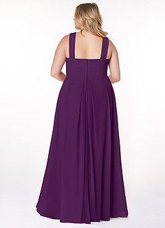 Azazie Kaleigh Bridesmaid Dresses Grape A-Line Pleated Chiffon Dress image8